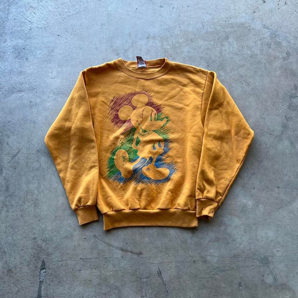 80s 90s Disney Design Yellow Crewneck Size Mens XS/S